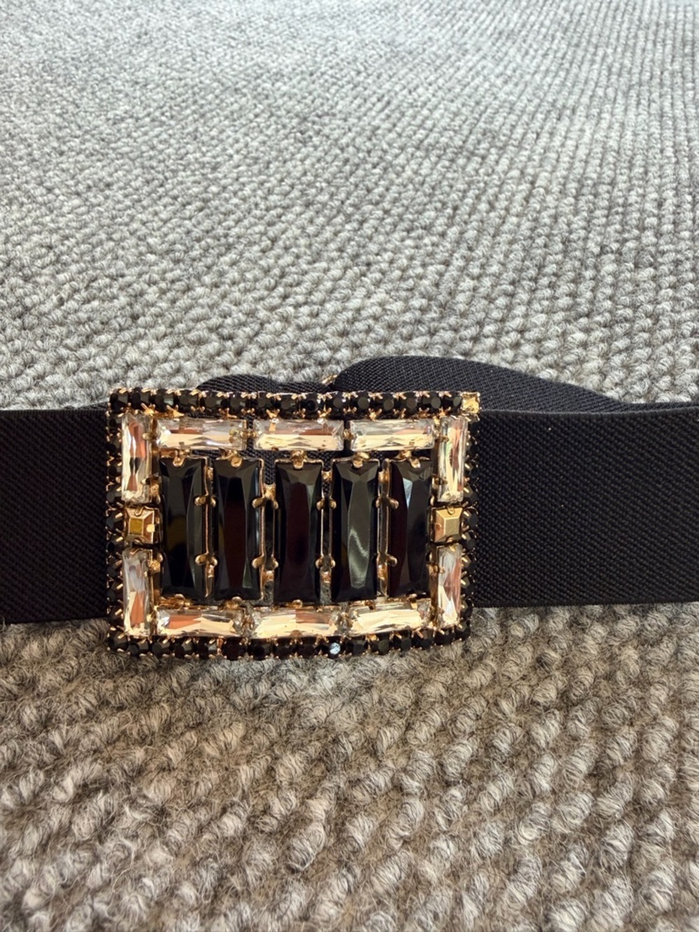 BCBGMaxAzria Y2K Vintage Style Rhinestone Statement Belt Art Deco Crystal